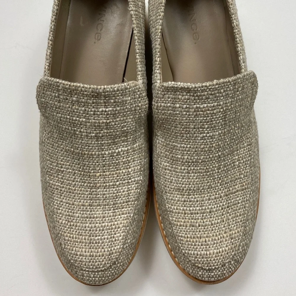 Vince Zeta Platform Tweed Linen Loafers